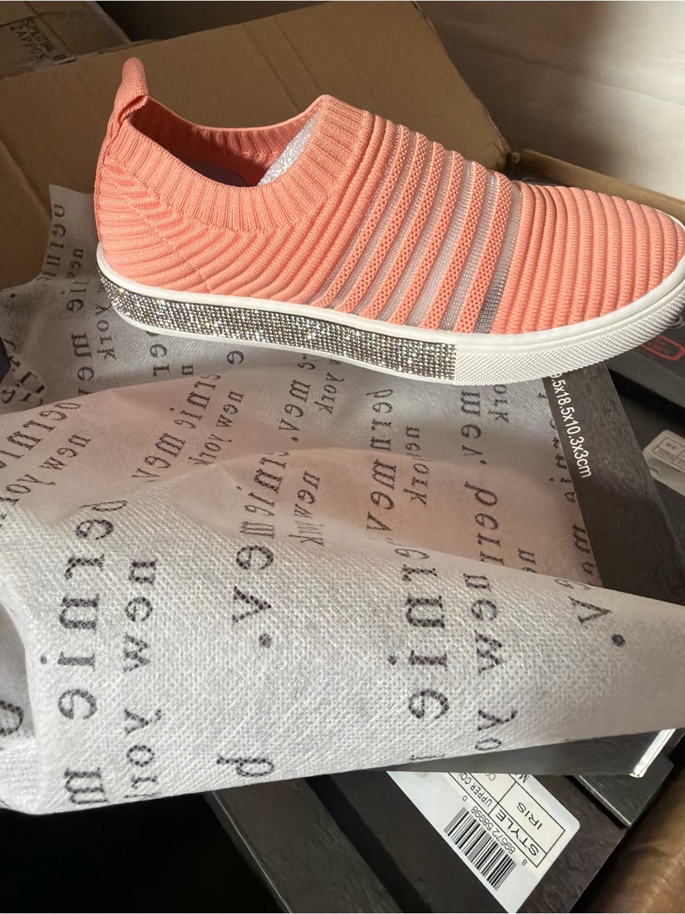 bernie mev. Coral Knit Slip-On Sneaker with Rhinestone Midsole